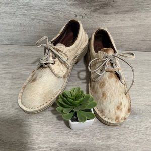 New Uwezo Handmade Calf Hair Oxford Lace-up Shoes